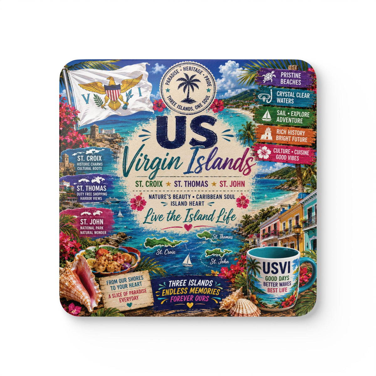 U.S. Virgin Islands Coaster Set