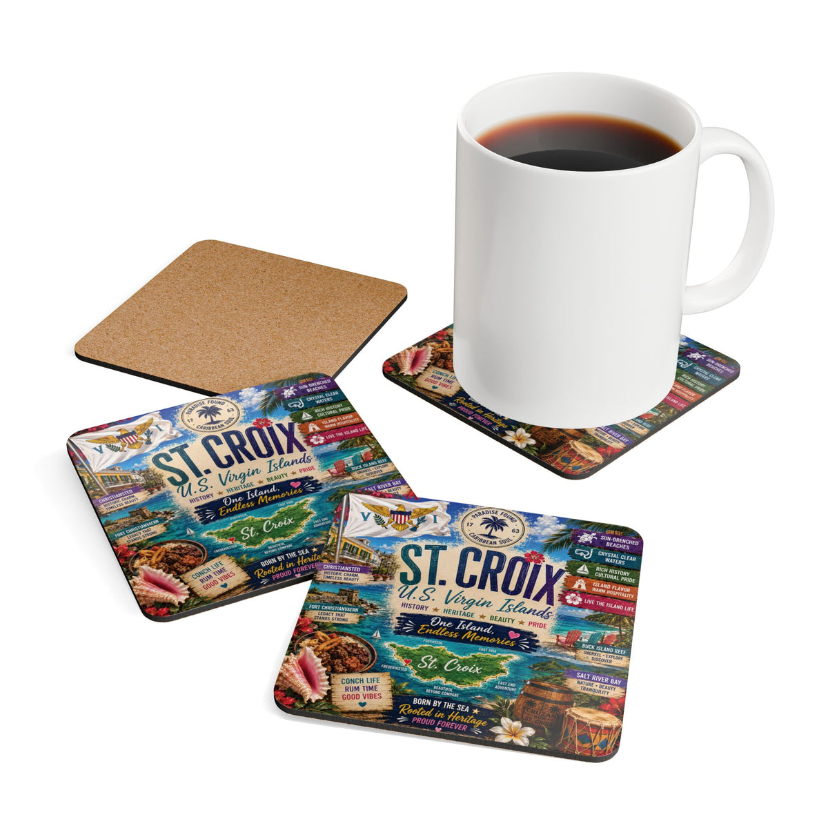 St. Croix USVI Coaster Set