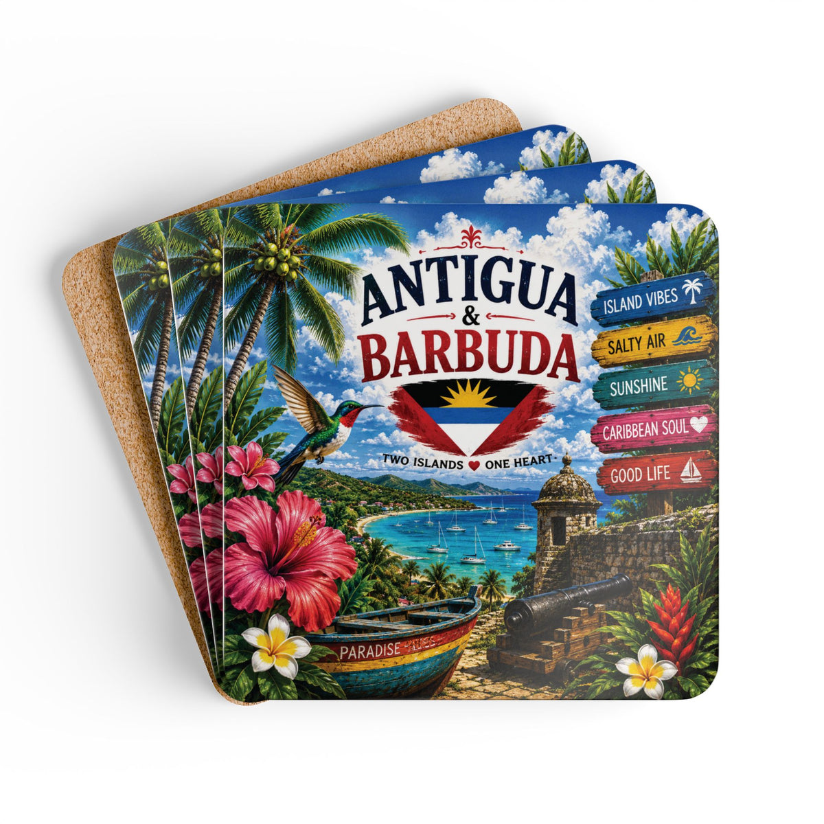 Antigua & Barbuda Coaster Set