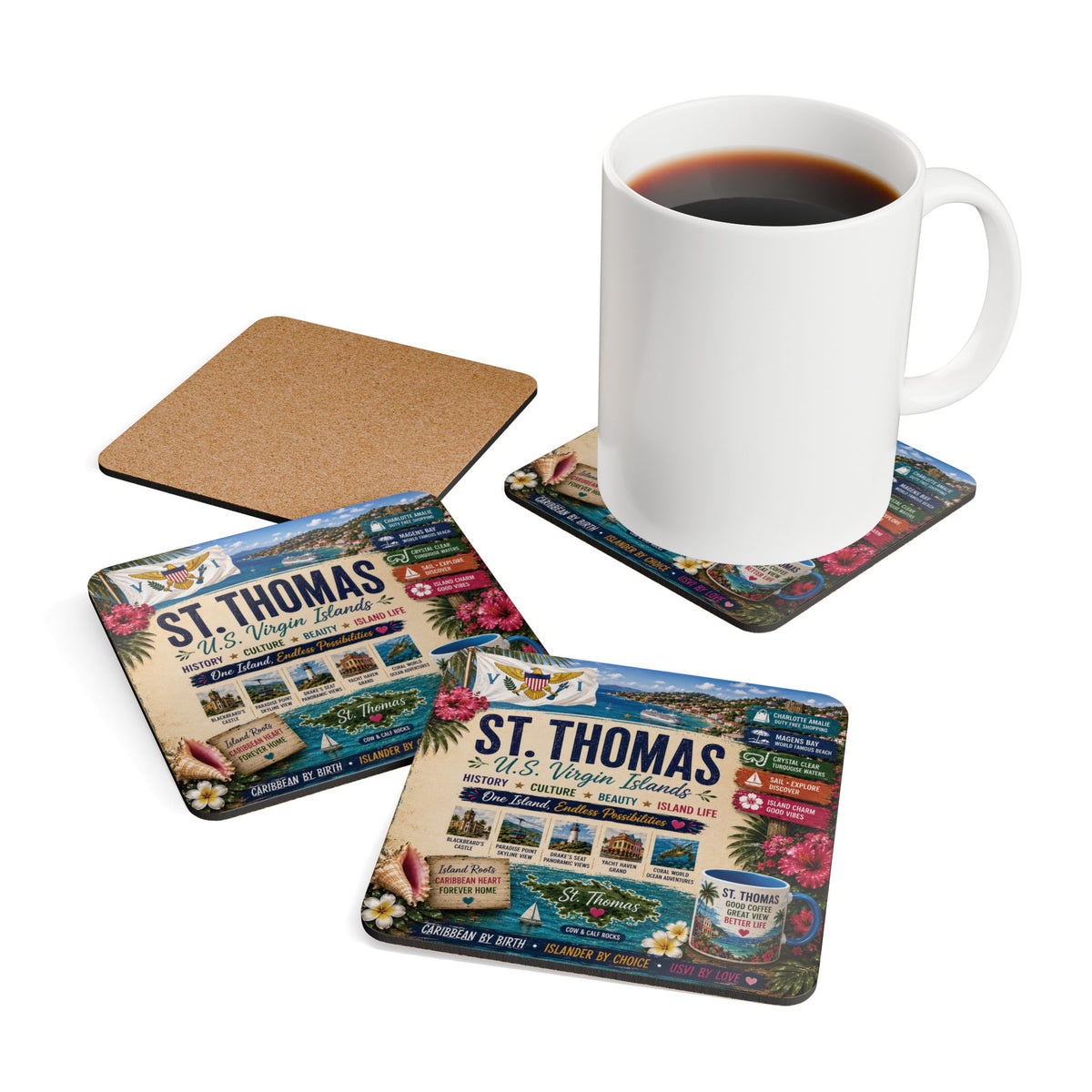 St. Thomas U.S.V.I. Coaster Set