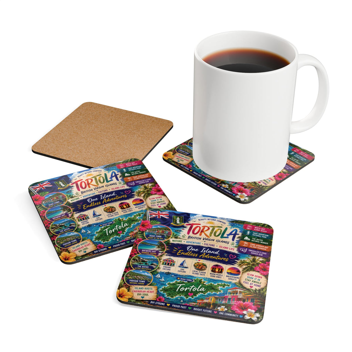 Tortola B.V.I. Coaster Set