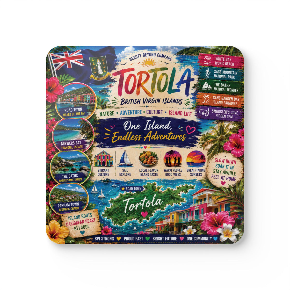 Tortola B.V.I. Coaster Set