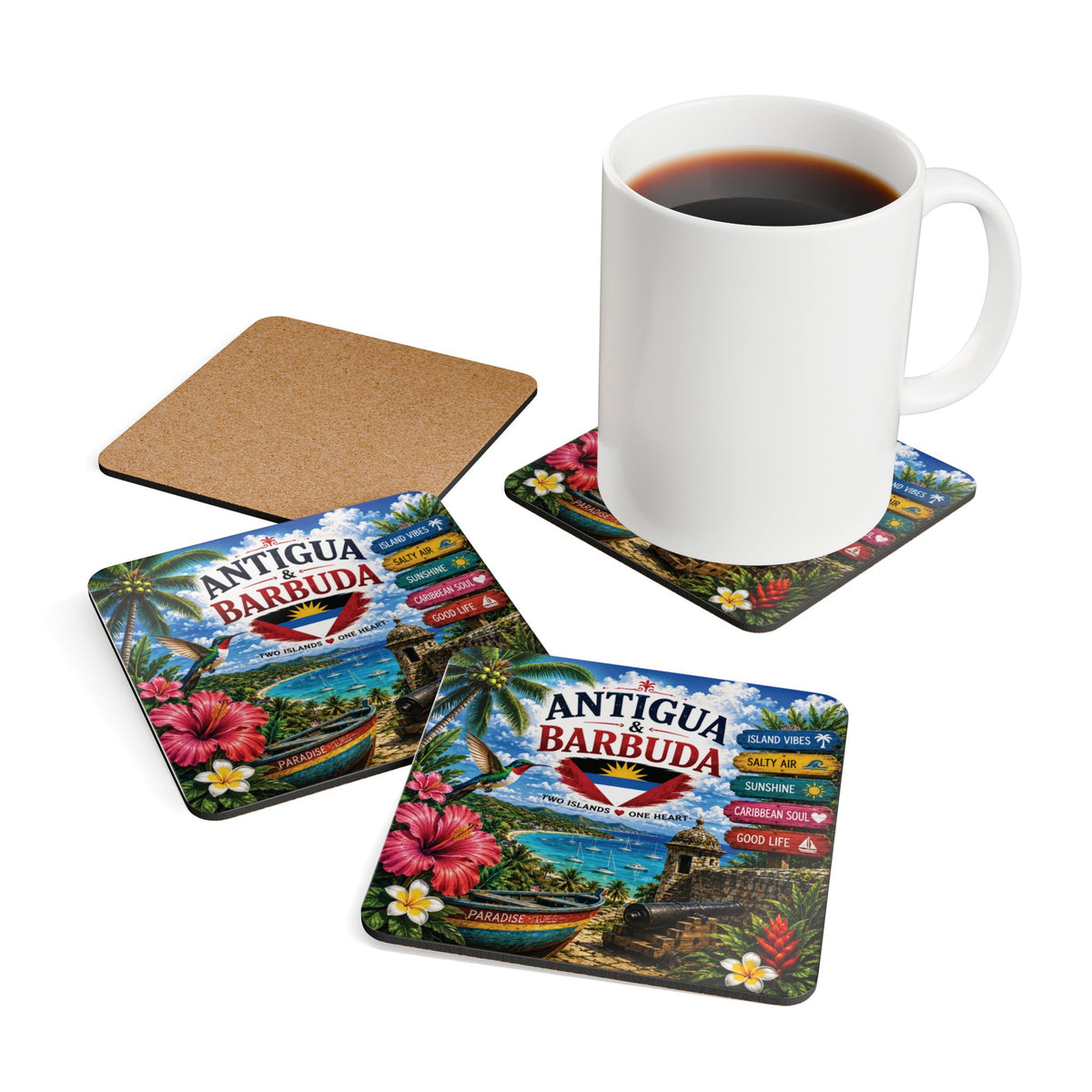Antigua & Barbuda Coaster Set