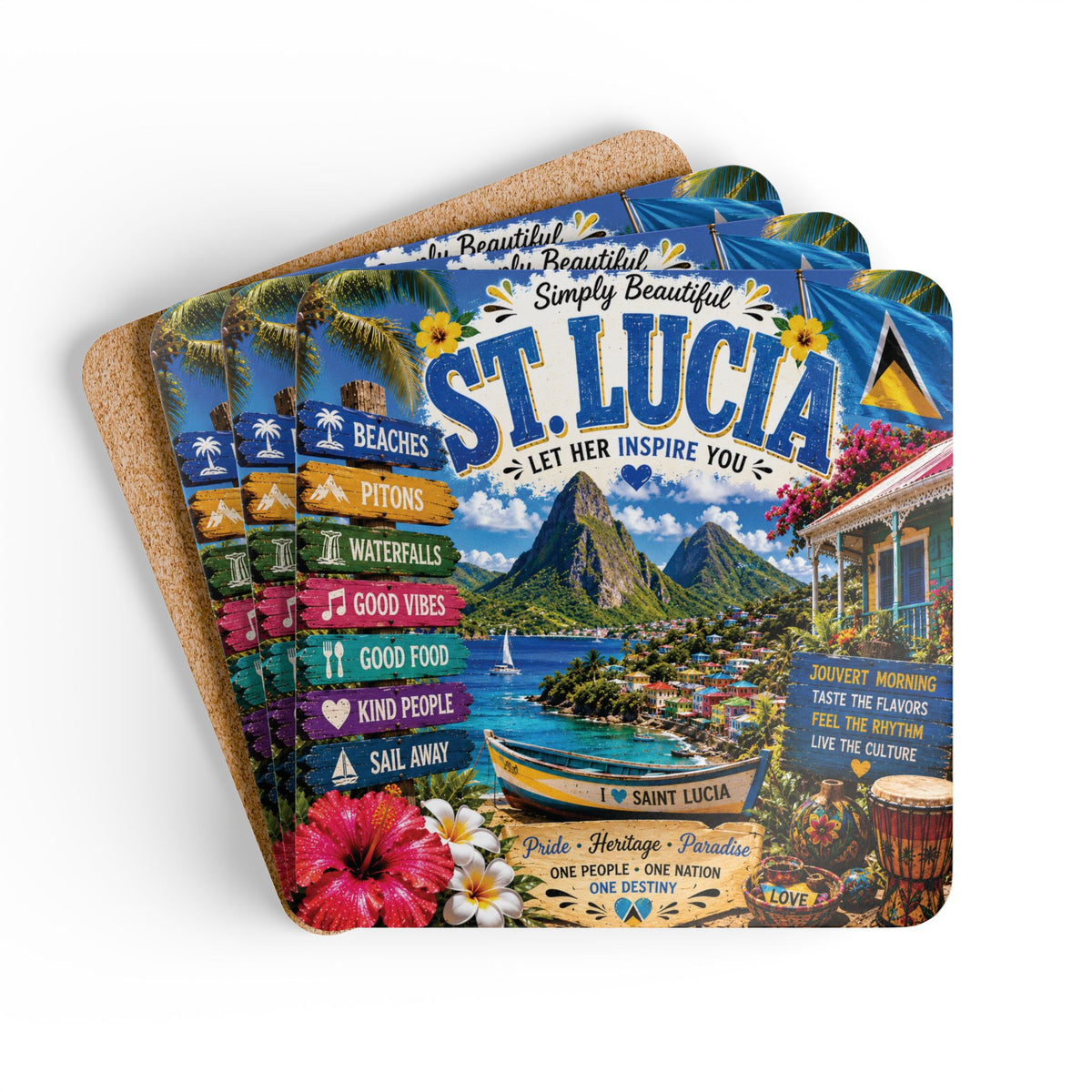 Saint Lucia Coaster Set