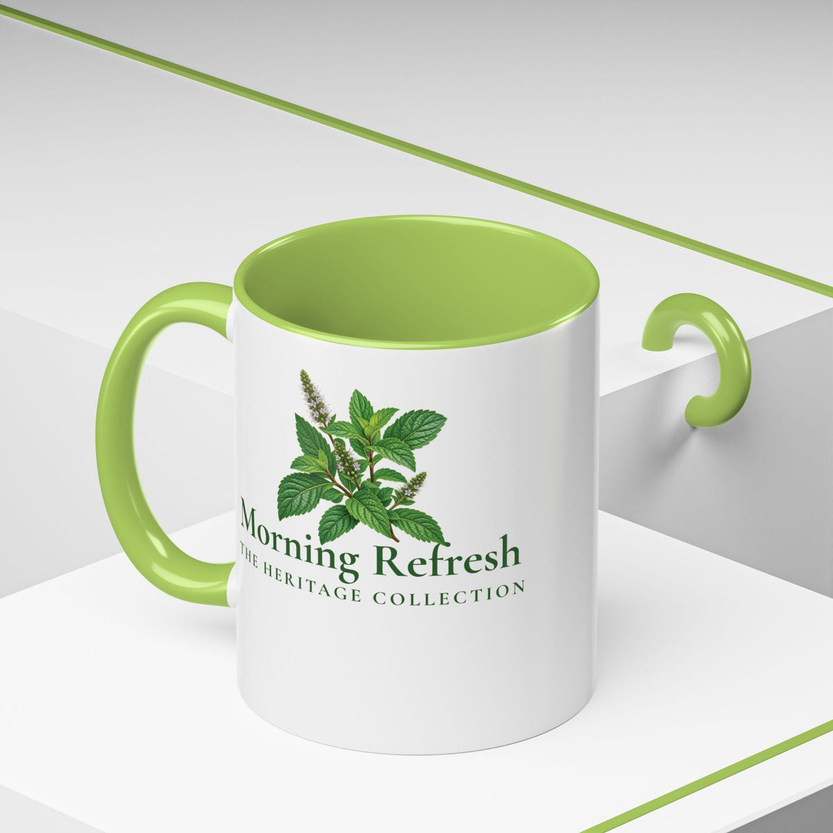 Spearmint Botanical Accent Mug