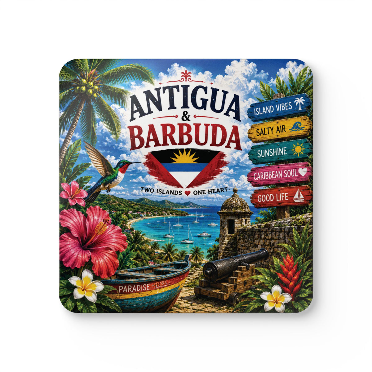 Antigua & Barbuda Coaster Set