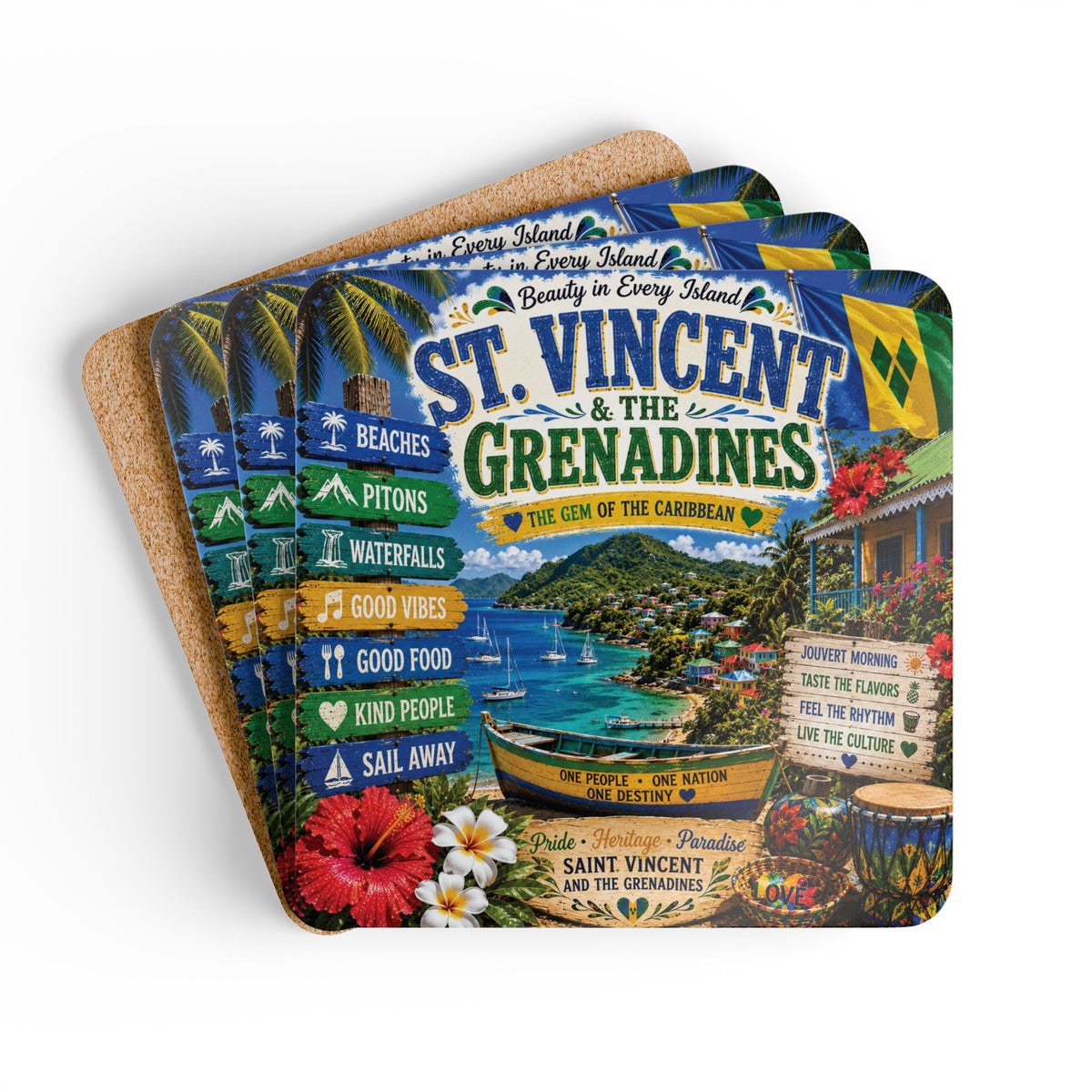 Saint Vincent & The Grenadines Coaster Set