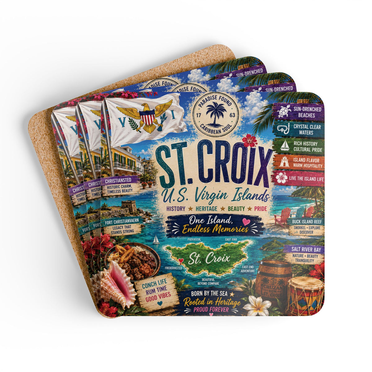 St. Croix USVI Coaster Set